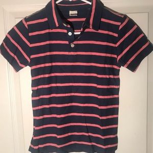 Boys crewcuts navy and pink striped polo shirt 8